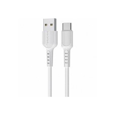 Дата кабель USB 2.0 AM to USB-C 1.0m 2A PVC BX16 white BOROFONE (6957531099468)