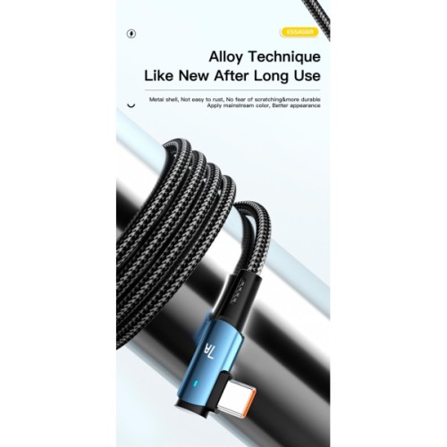 Дата кабель USB 2.0 AM to USB-C 2.0m 100W black Essager (EXCWT7A-CGA01-P)