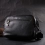 Сумка Vintage Компактна жіноча крос-боді з натуральної шкіри Чорна (22294)
