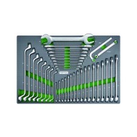 Ключ Toptul ключів накидних, рожкових 6-32мм 37 in. (у ложементі, тип D) (GED3701)