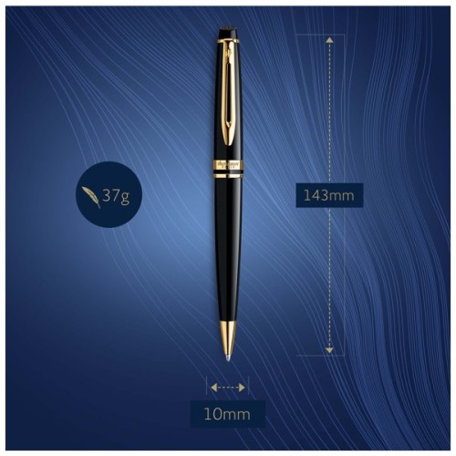 Ручка кулькова Waterman EXPERT Black GT  BP + чохол + подар.упаковка GIFT24 (20 021b24)