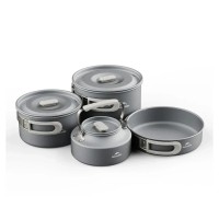 Набір туристичного посуду Naturehike CNK2450CF010, алюміній 2 каструлі, чайник, сковорідка (6976507663281)