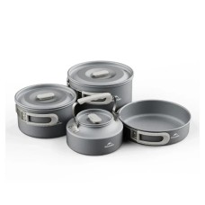 Набір туристичного посуду Naturehike CNK2450CF010, алюміній 2 каструлі, чайник, сковорідка (6976507663281)