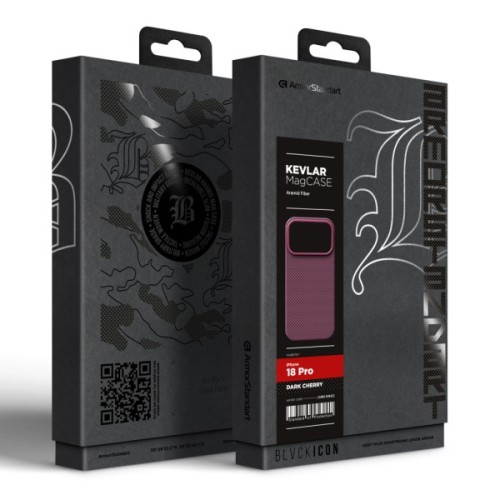 Чохол до мобільного телефона Armorstandart BlackIcon Kevlar MagCase Apple iPhone 18 Pro Dark Cherry (ARM92843)