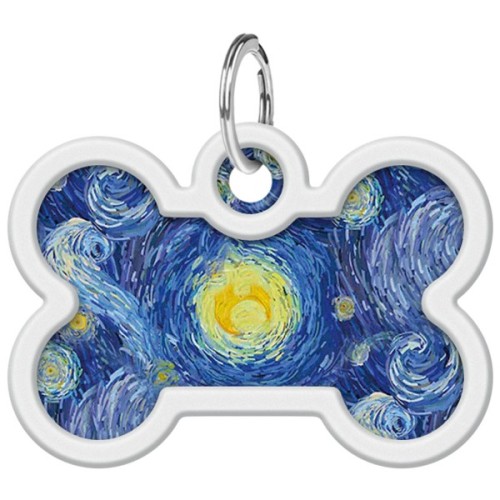 Адресник для тварин WAUDOG Smart ID з QR паспортом "Водяні лілії", кістка 40х28 мм (0640-0201)