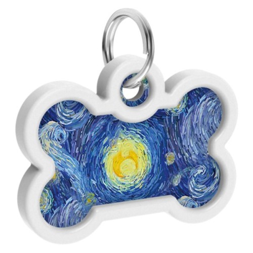 Адресник для тварин WAUDOG Smart ID з QR паспортом "Водяні лілії", кістка 40х28 мм (0640-0201)