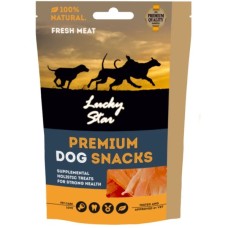 Ласощі для собак Lucky Star Соломка з курячого в'яленого м'яса ≈11 см 85 г (4820111434145)