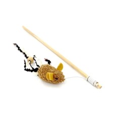 Іграшка для котів Hippie Pet Вудка з мишкою коричнева 40 см (HIPCW2303009RU)