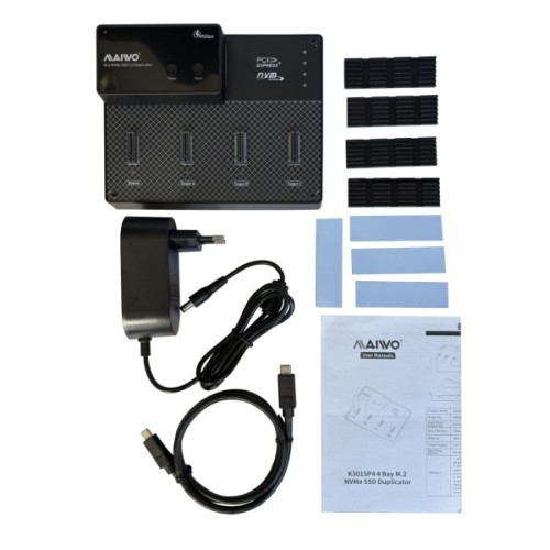 Док-станція для накопичувачів Maiwo 4*NVMe M.2 SSD Key M/B+M to USB4.0 USB-C 40Gbps (K3015P4)
