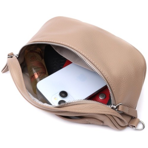 Сумка Vintage Через плече з натуральної шкіри Бежева (22657)