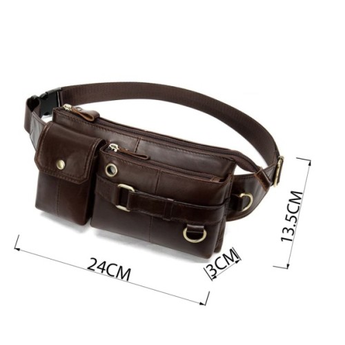 Сумка Vintage Поясна чоловіча Коричнева (14897)