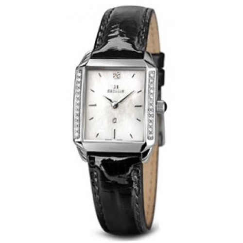 Наручний годинник Seculus 1676.2.762 mop, ss swarovski stones, black leather