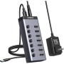 Концентратор Ugreen USB 3.0 to 7xUSB 3.0 with power supply CM481 gray (90307)