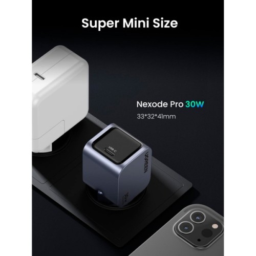 Зарядний пристрій Ugreen USB-C PD30W GaN X703 gray (35006)