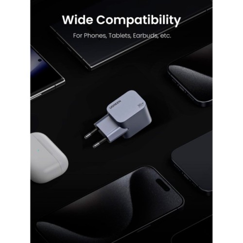 Зарядний пристрій Ugreen USB-C PD30W GaN X703 gray (35006)
