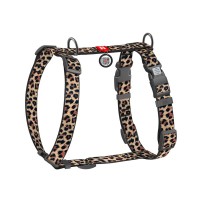 Шлея для собак WAUDOG H-подібна анатомічна Nylon з QR адресником "Леопард" пластиковий фастекс S (343-4066)