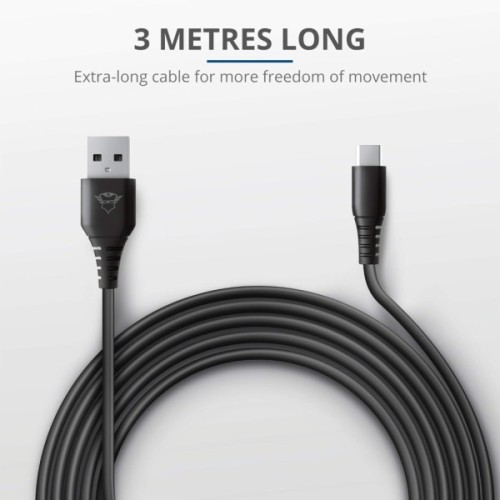 Дата кабель USB 2.0 AM to USB-C 3.0m GXT 226 for PS5 black Trust (24168_TRUST)
