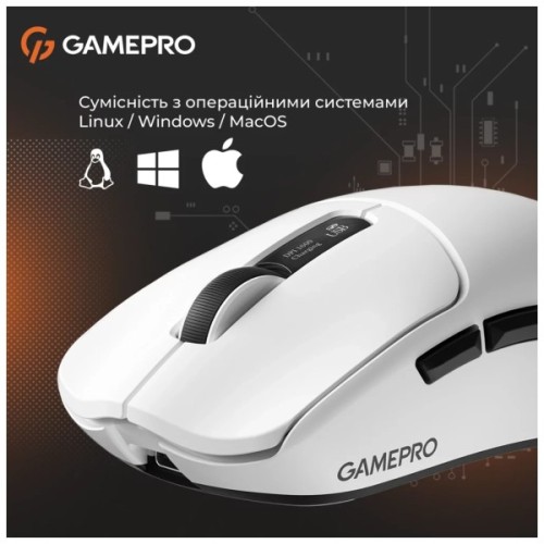 Мишка GamePro Genesis Ranker Wireless/Bluetooth/USB White (GM012W)