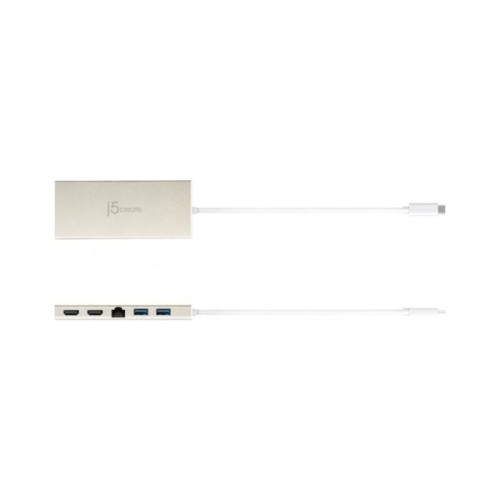 Порт-реплікатор J5create Dock-Station USB-C 6-in-1 (HDMI/PD/USB-A/USB-C/LAN) (JCD381-N)