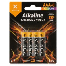 Батарейка AAA LR03 Alkaline 8pcs Blister Vinga (VJABAAA8)