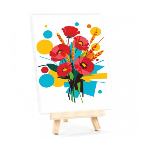 Картина по номерам Rosa Колоски і маки, 15х20см, з мольбертом (4823098548638)