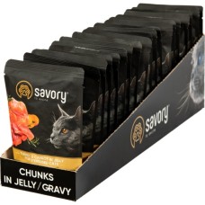 Вологий корм для кішок Savory для стерилізованих індичка з морквою в желе 85 гх22 шт (2700000029343)