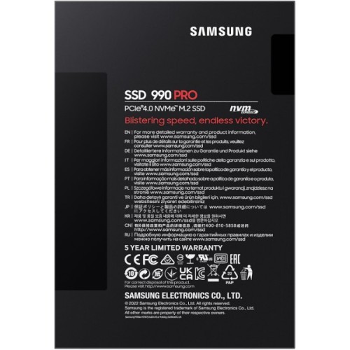 Накопичувач SSD M.2 2280 1TB 990 PRO Samsung (MZ-V9P1T0BW)