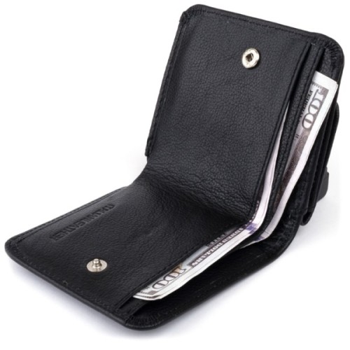 Гаманець ST Leather На кнопці Чорний (19232)