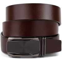 Ремінь Vintage Чоловічий з матовою вставкою на пряжці Коричневий (20278)
