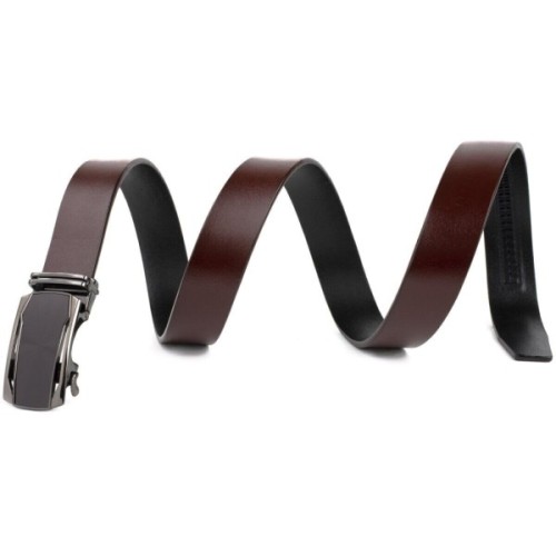 Ремінь Vintage Чоловічий з матовою вставкою на пряжці Коричневий (20278)