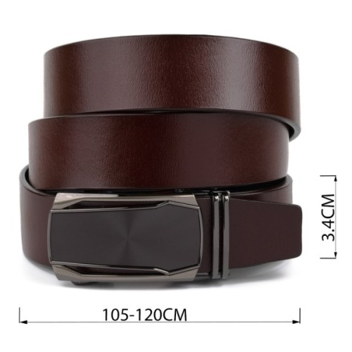 Ремінь Vintage Чоловічий з матовою вставкою на пряжці Коричневий (20278)