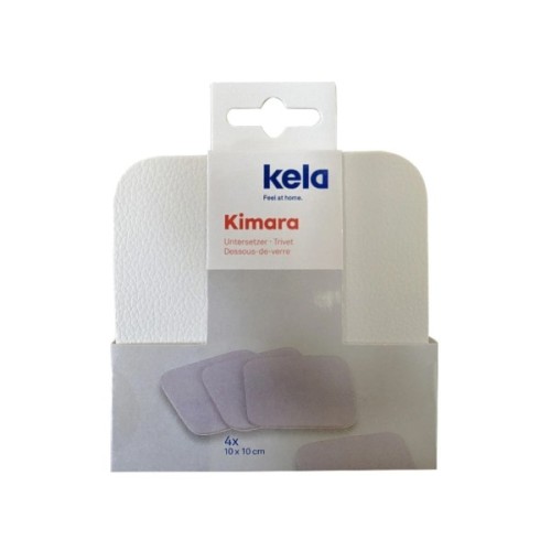 Підставка під гаряче Kela Kimara під чашку 10х10 см, 4 шт, білі (12090)