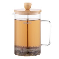 Френч-прес Ardesto Midori, 800мл, боросилікатне скло, бамбук, прозорий (AR1009WL)