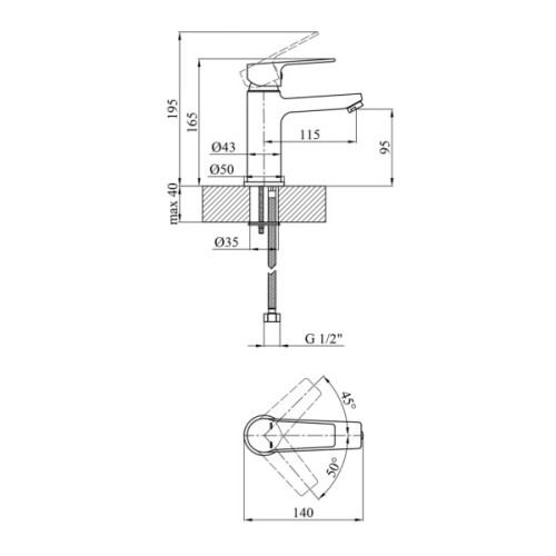 Душовий гарнітур Kroner Armada-C064K + змішувач Hagen-C010 (CVS30211)