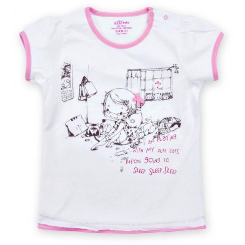 Піжама дитяча Aziz з дівчинкою і котиками (9136-05G-white)