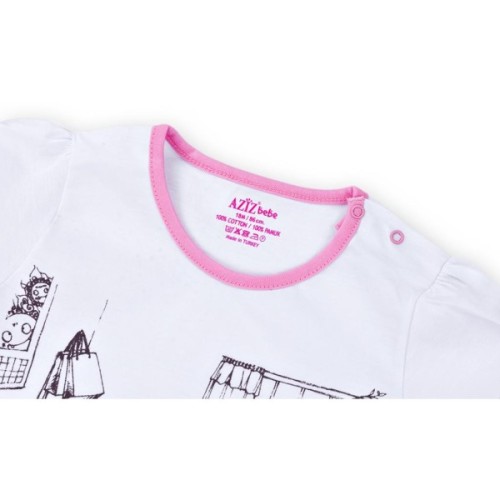 Піжама дитяча Aziz з дівчинкою і котиками (9136-05G-white)