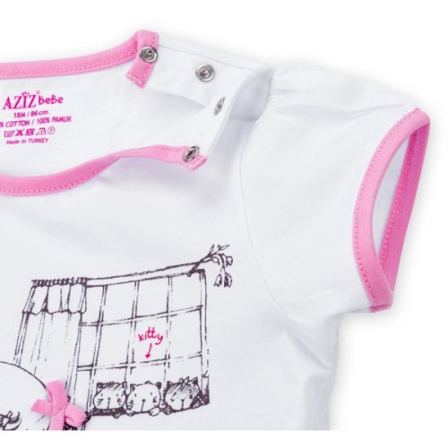 Піжама дитяча Aziz з дівчинкою і котиками (9136-05G-white)