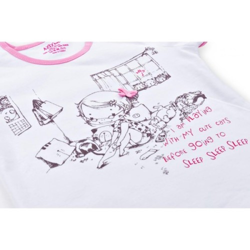 Піжама дитяча Aziz з дівчинкою і котиками (9136-05G-white)