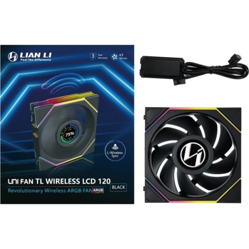 Кулер до корпусу Lian Li UNI Fan TL WIRELESS LCD 120-1, Black (G99.12TLLCD1W1B.00)