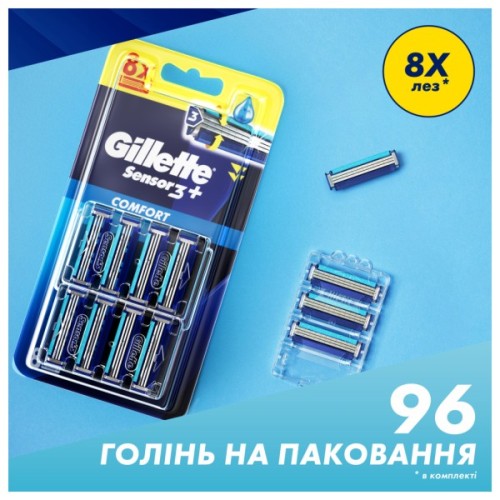 Змінні касети Gillette Sensor 3+ 8 шт. (8700216873727)