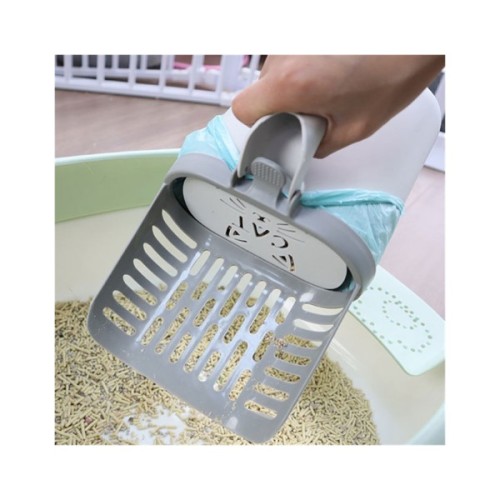 Лопатка для туалету Me&Pet з контейнером сіра (NMP35)