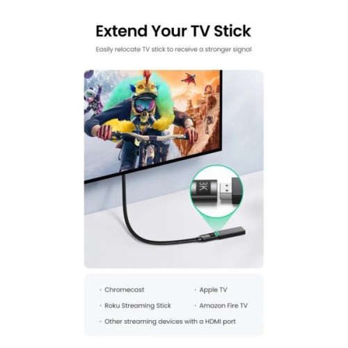Кабель мультимедійний HDMI M to HDMI F 0.5m 8K HD151 black Ugreen (40400)