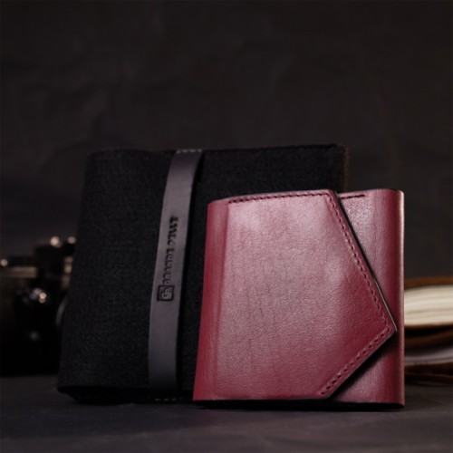 Гаманець Grande Pelle З натуральної шкіри Бордовий (16800)