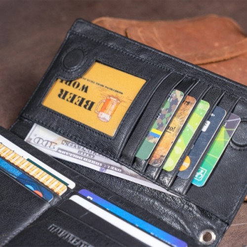 Гаманець ST Leather Шкіряний жіночий Чорний (19274)