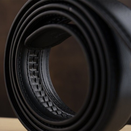 Ремінь Vintage Чоловічий з латунною пряжкою Чорний (20310)