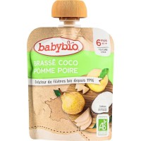 Дитяче пюре BabyBio Органічне з кокосового молока з яблуком та грушею 85 г (54094)
