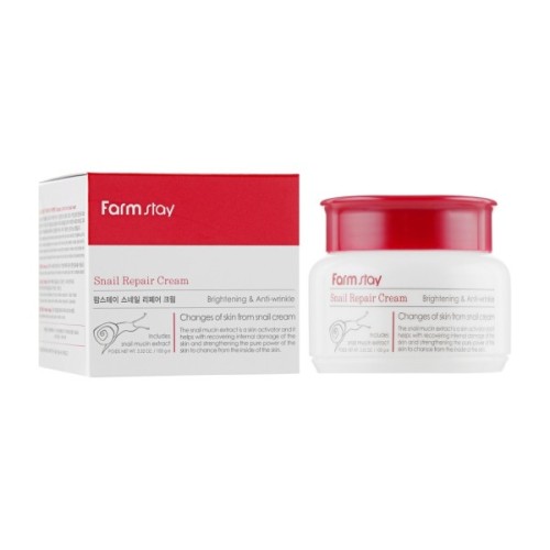 Крем для обличчя FarmStay Snail Repair Cream Відновлювальний з муцином равлика 100 мл (8809317284613)
