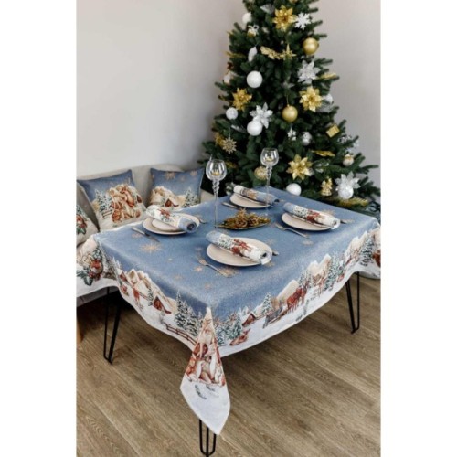 Скатертина Прованс гобеленова Блакитне сяйво 135х240см (4823093450233)