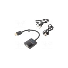 Перехідник HDMI M to VGA F + Micro USB F + 3.5mm F 0.15m black Vention (42161)