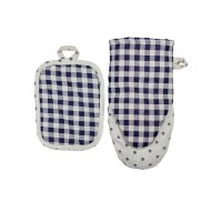 Кухонна прихватка Прованс Набір рукавиця 29х15 та прихватка 15х20 Синя клітинка (035696)